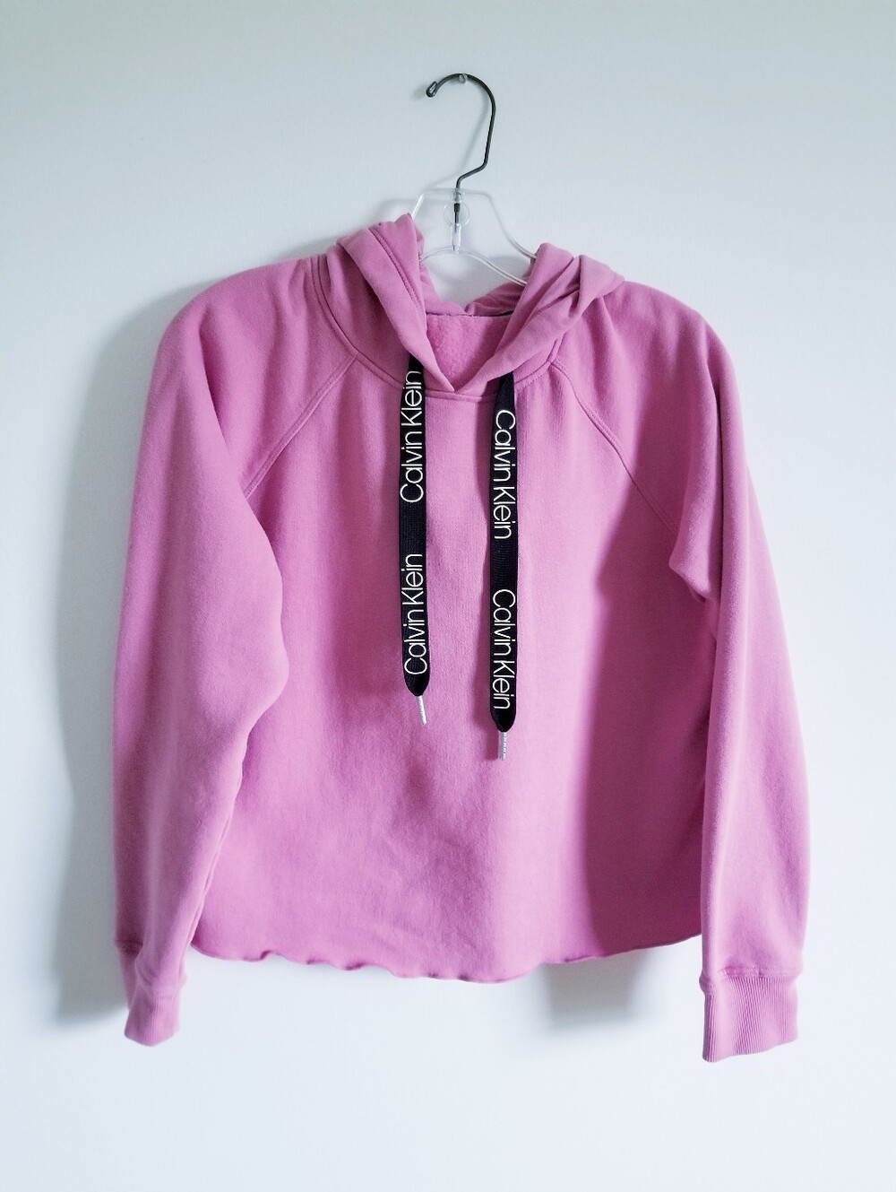 Calvin Klein Bubblegum Pink Logo-Trim Hooded Sweatshirt